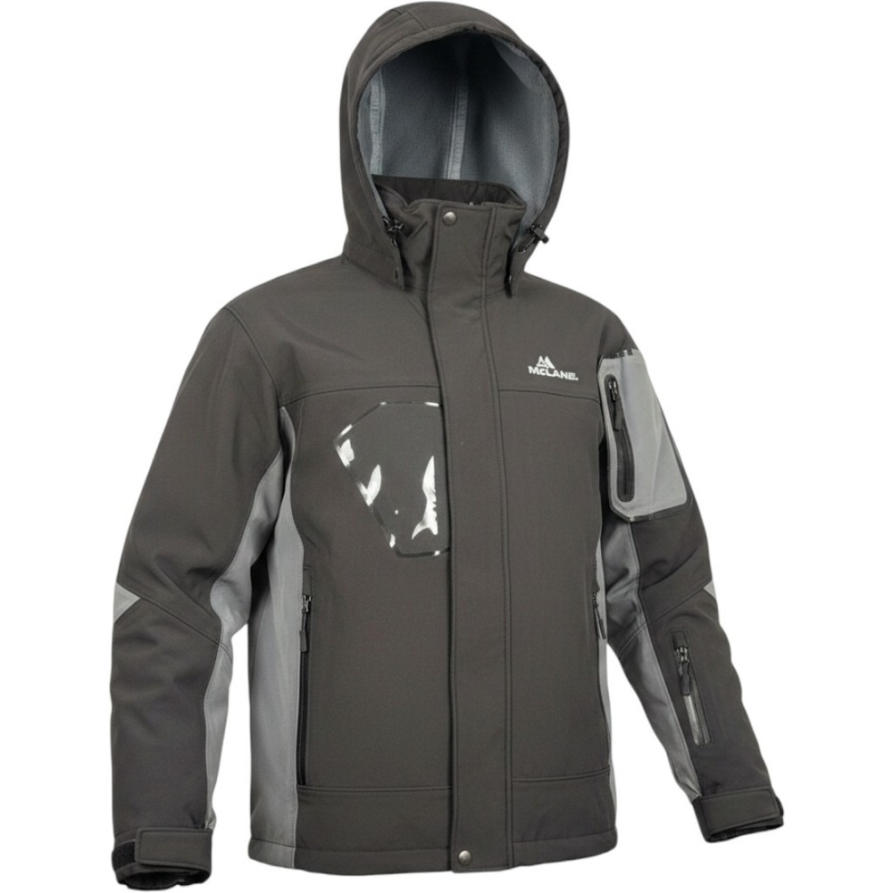 Port Authority McLane Softshell Jacket Large Gray Hooded Techwear Skater Coat